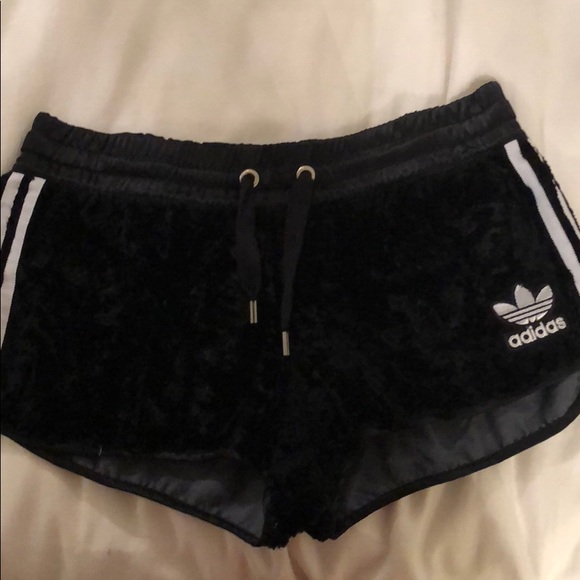 adidas velour shorts